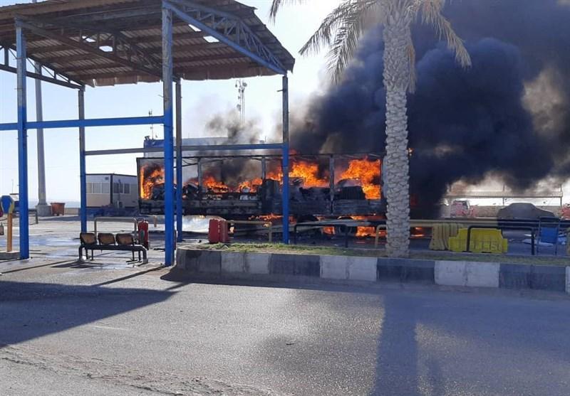 تریلر حامل بار به مقصد قشم در آتش سوخت